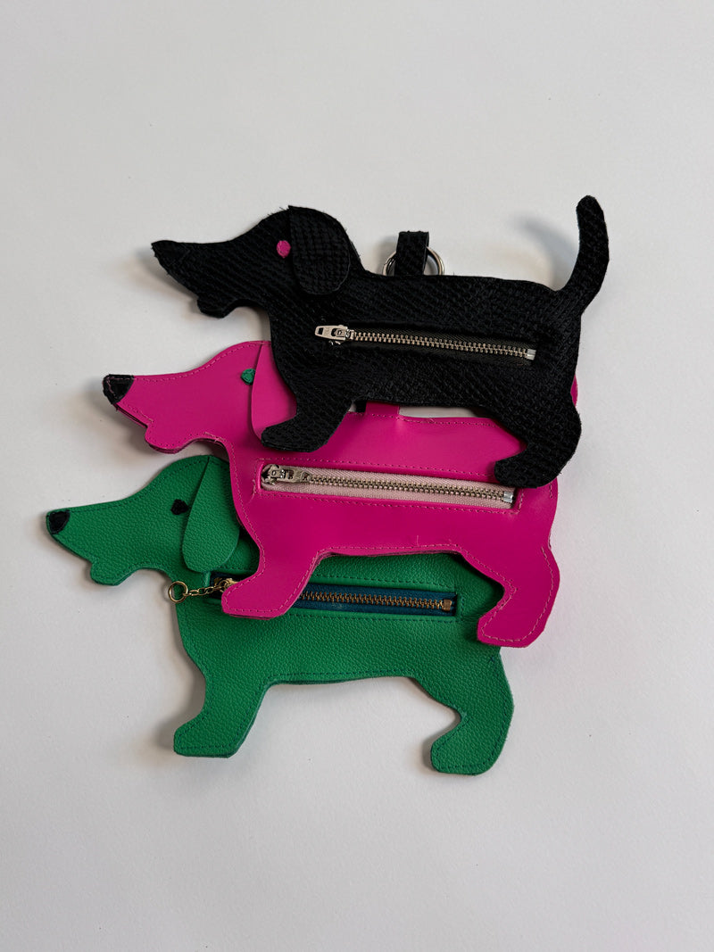 MOMO - Repurposed Leather Bag Charm with Zipper | Muse et Moi