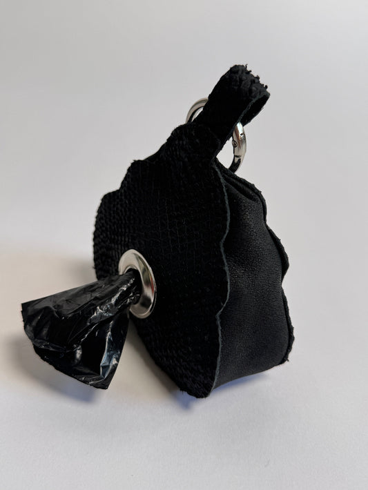 Le-Poop-Sac-Poop-bag-dispenser-from-Muse-Et-Moi-black-leather-side-view