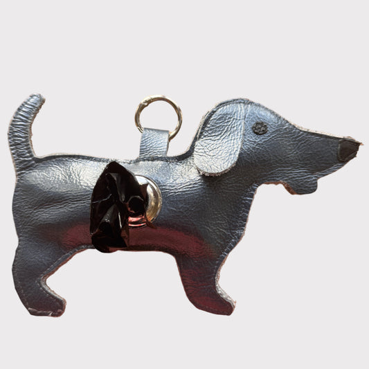 Leather dog shaped poop-bag-dispender-from Muse et moi